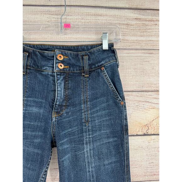 Pilcro Anthropologie Straight Leg Selvedge Mid Seam Jeans Women's 26 Blue - Picture 4 of 14